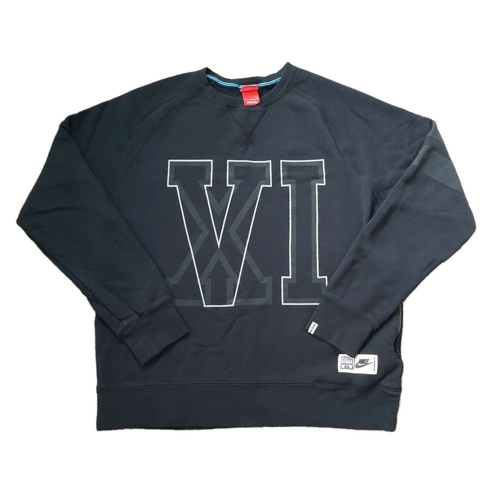 Nike LeBron James VI Size Large Mens Virescit Vulnere Virtus Black Sweatshirt